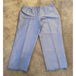 Kate Hill Womens Light Blue 100% Silk Capri Pants Size 18W